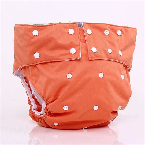 Hot Sale Solid Orange Pul Waterproof Washable Reusable Adult Cloth Diapers Incontinence Pants