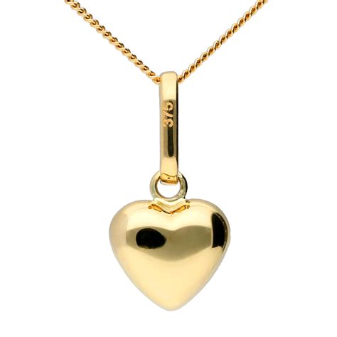 9ct Yellow Gold Heart Pendant Buy Online Free Insured Uk Delivery