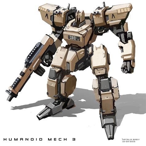 Artstation Humanoid Mech Natalia Babiy Sci Fi Armor Power Armor