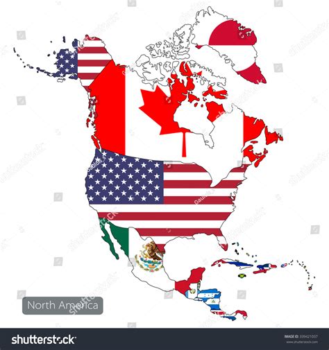 Map North America On White Background Vector De Stock Libre De