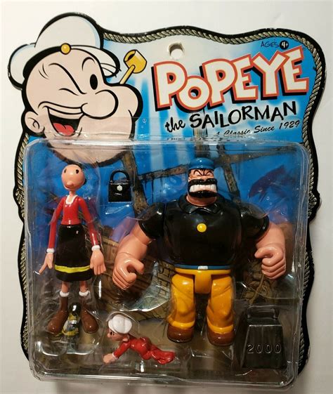 Popeye The Sailor Man Bluto Olive Oyl And Swee Pea Action Figures