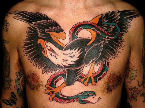 Discover More Than 64 Eagle And Snake Back Tattoo Vn