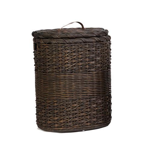 Oval Wicker Laundry Hamper - The Basket Lady