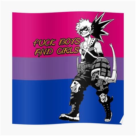 My Hero Academia Bakugou Bisexual Pride Flag Poster By Queerwriter