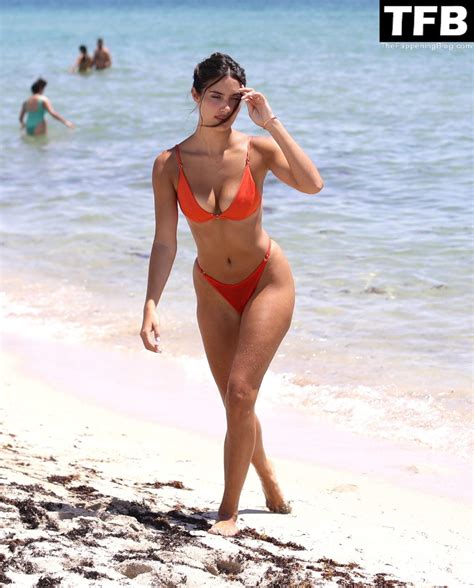 Tao Wickrath Stuns In Small Orange Bikini On The Beach In Miami Photos Thefappening