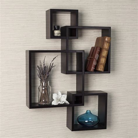 Intersecting 4 Square Floating Shelf Wall Mounted Home Furniture Decor