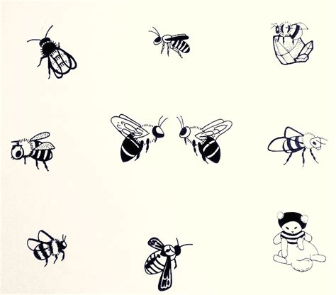 Minimalist Cartoon Bee Tattoo