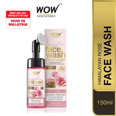 Wow Skin Science Himalayan Rose Foaming Face Wash With Brush For Women