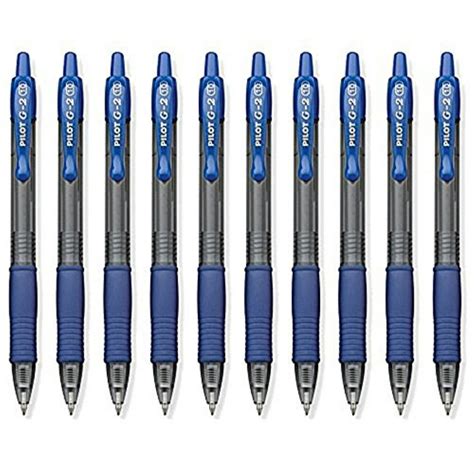 Pilot G2 Retractable Premium Gel Ink Rollerball Bold Point Blue 10 Pens