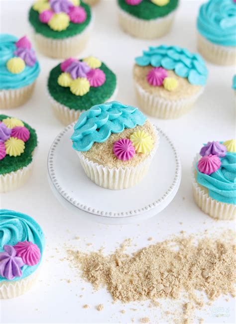 The Cutest Beach Cupcakes Sugar And Sparrow