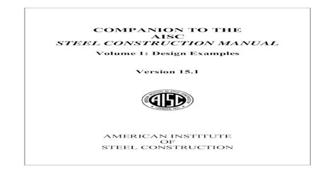 Companion To The Aisc Steel Construction Manual 15th Edition Aisc Steel