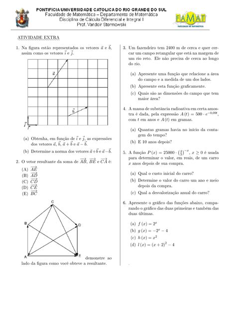 Exercícios Sobre Vetores Pdf