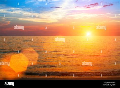 Beautiful Sunset Over Ocean Stock Photo Alamy