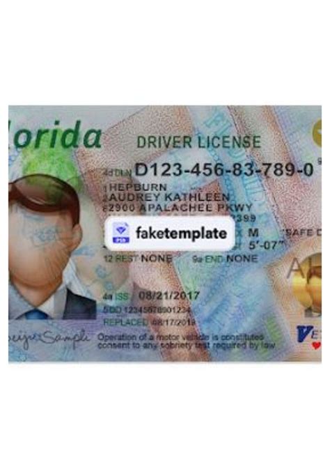 Drivers License Template Editable Drivers License Printable Template