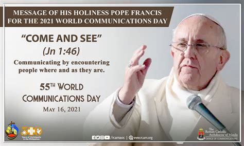 Message Of His Holiness Pope Francis For The 2021 World Communications