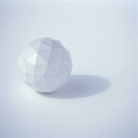 Low Poly Sphere 3d Rendering Stock Photo