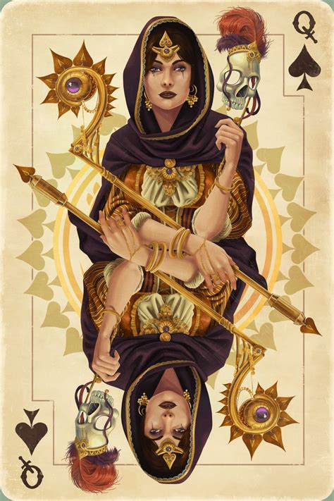 Дама Пик playing cards art vintage playing cards dibujos dark art carte queen of spades