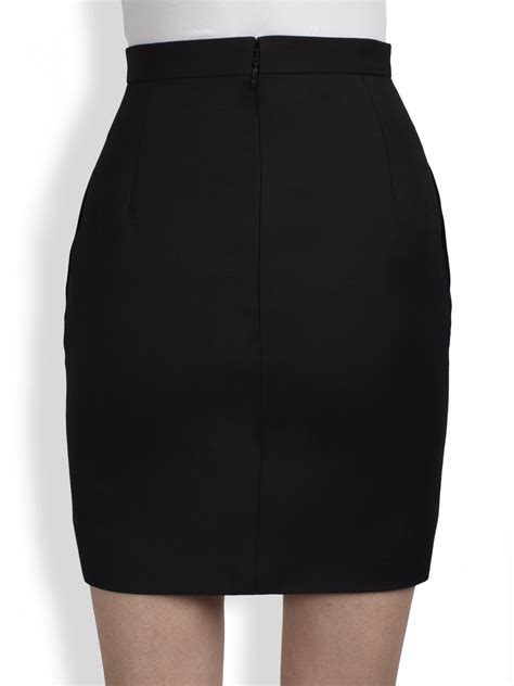 Saint Laurent Mini Pencil Skirt In Black Lyst