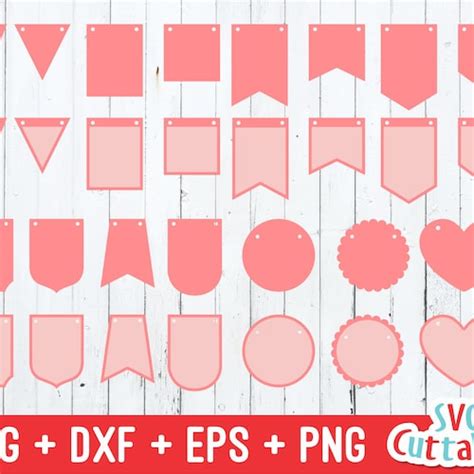 Bunting Banners Bundle Svg Flags Cut File Svg Eps Dxf Etsy