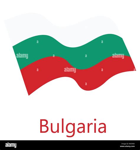 Vector Illustration Waving Flag Of Bulgaria Icon Bulgaria Flag Button