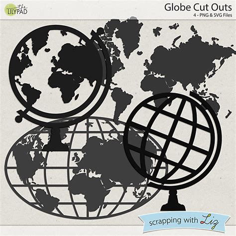 Digital Scrapbook Template Globe Cut Outs Scrapping With Liz