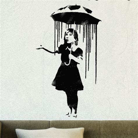 Banksy Regen Mädchen Schablone Banksy Nola Stencil Haus Etsy