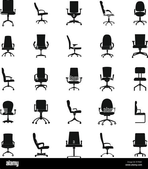 Office Chair Icons Set Simple Illustration Of 25 Office Chair Vector