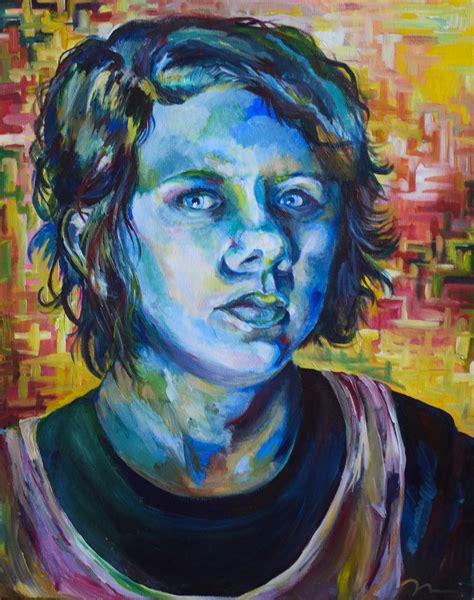 Self Portrait Acrylic Paint 24x30 Art