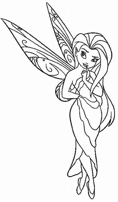 Coloring Fairy Pages Disney Pixie Rosetta Silvermist