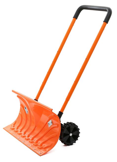 Snow Plow Shovel Pusher With Wheels â€ Snow Removal Tools For Driveway
