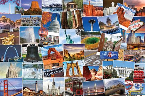 Travel The United States Us Travelogue Collage Wall Poster Eurograph