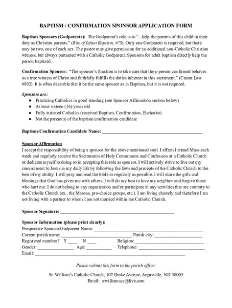 Fillable Online Baptism Godparent Confirmation Sponsor Certificate