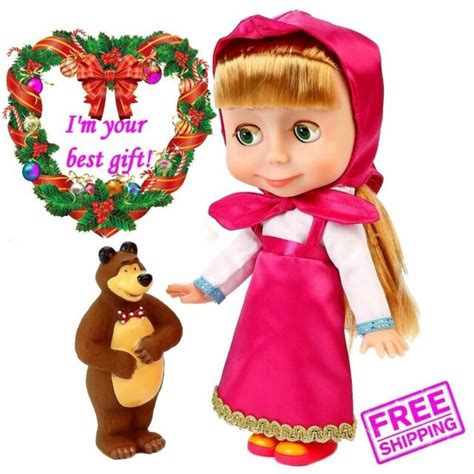 Masha And The Bear Toys Phrasessong Voiced Doll Masha 25 Cm And Mishka Toys Ebay
