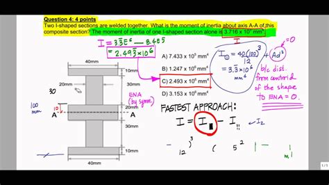 Moment of Inertia, Parallel Axis Theorem Example - Exam Problem, F12 (Cantaloupe) - YouTube