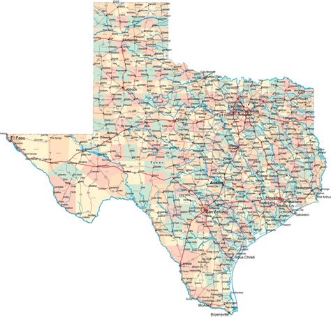 Texas Road Map With Cities And Towns - Printable Maps