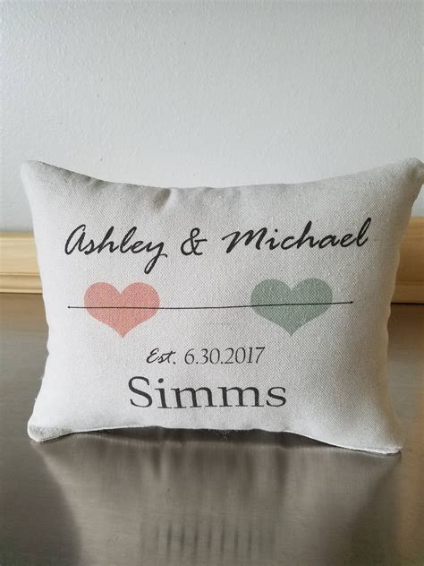 Buying a wedding gift for the happy couple can be challenging. Pillow for wife, 2nd anniversary gift, cotton cushion, personalized keepsake | Personalised ...