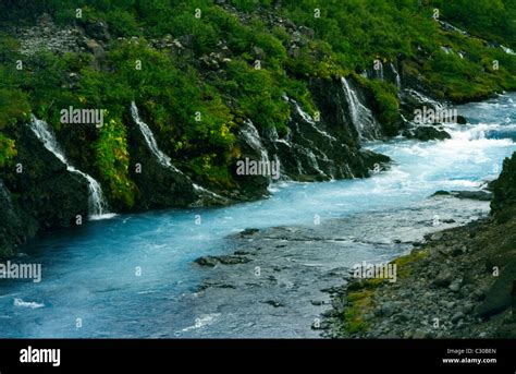 Iceland Barnafoss River And Waterfall Stock Photo Alamy