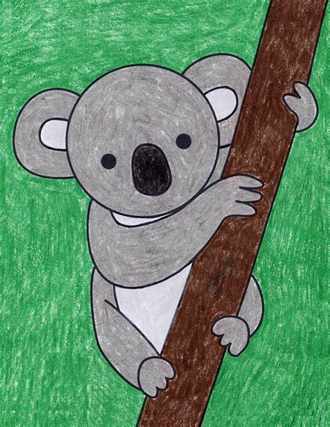 Easy How To Draw A Koala Tutorial Video And Koala Coloring Page Easy