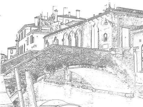 Coloringanddrawings.com is the reference for coloring pages and drawings to print. ponte_sul_canale Drawings of Venice