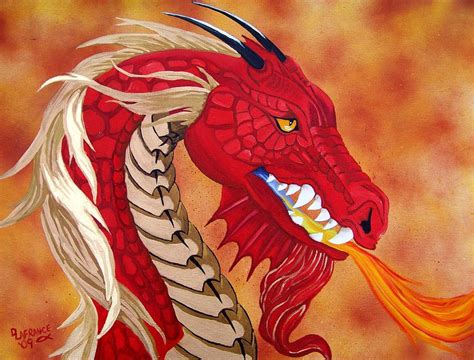 Red Dragon Painting By Debbie Lafrance Pixels