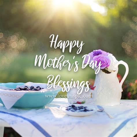 Mother S Day Blessings Image With Flowers Blueberries Pictures