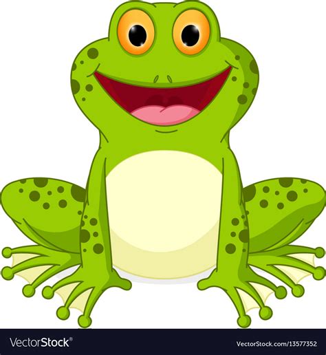 Happy Frog Cartoon Royalty Free Vector Image Vectorstock