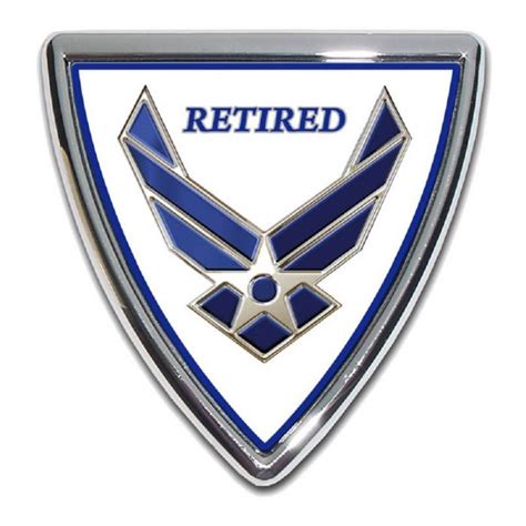 Official Us Air Force Retired Shield Heavy Duty Auto Emblem