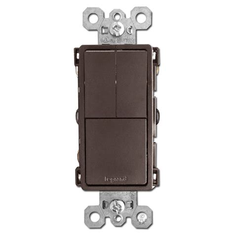 Brown 3 Stacked Switch Dual Sp Single Pole Or 3 Way