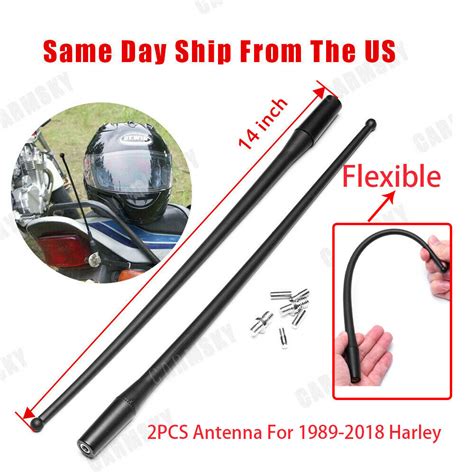 ARMSKY High Quality 2pcs 14 inch Black Antenna For 1989 2017 Harley ...