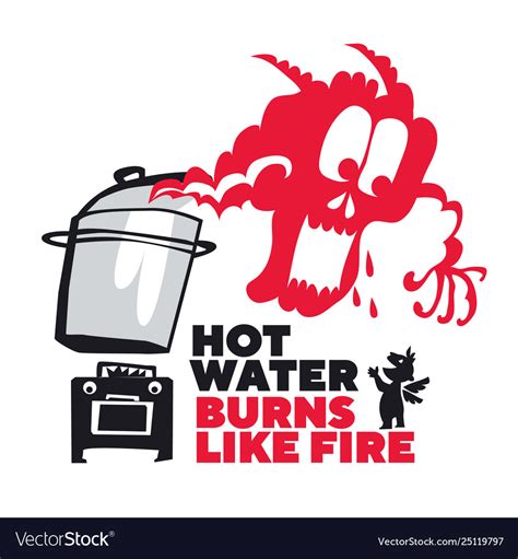 Hot Water Burn Prevention Poster Royalty Free Vector Image