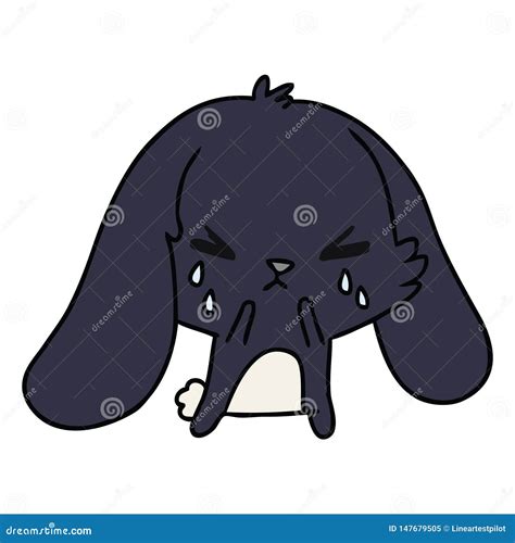 Cartoon Of Cute Kawaii Sad Bunny Stock Vector Illustration Of Kawaii