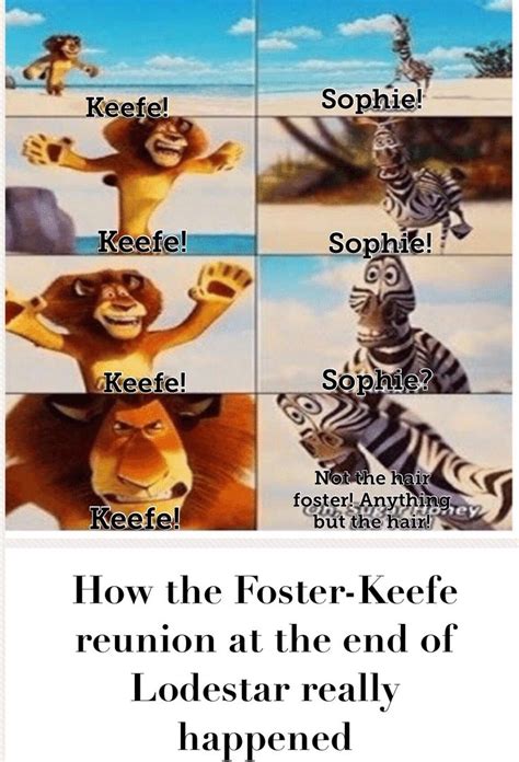 #keeper of the lost cities. Hahahahaha totally how i picture the Foster-Keefe reunion ...