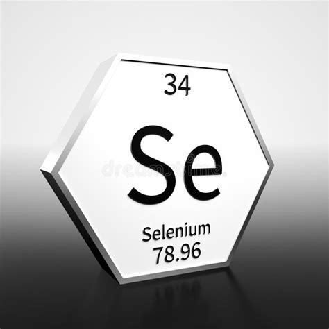 Periodic Table Element Selenium Rendered Black On White On White And