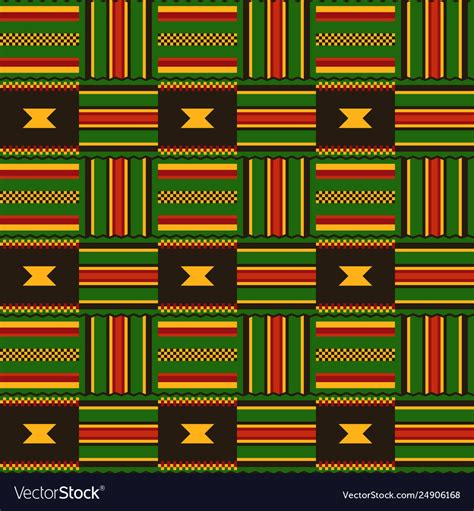 Ethnic Seamless Pattern Kente Cloth Tribal Print Vector Image